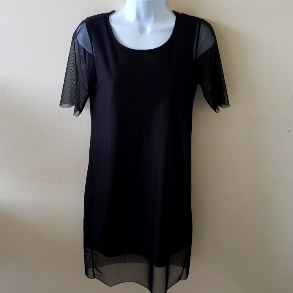 XXS BCBG GENERATION Black Mesh Slip Dress